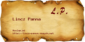 Lincz Panna névjegykártya